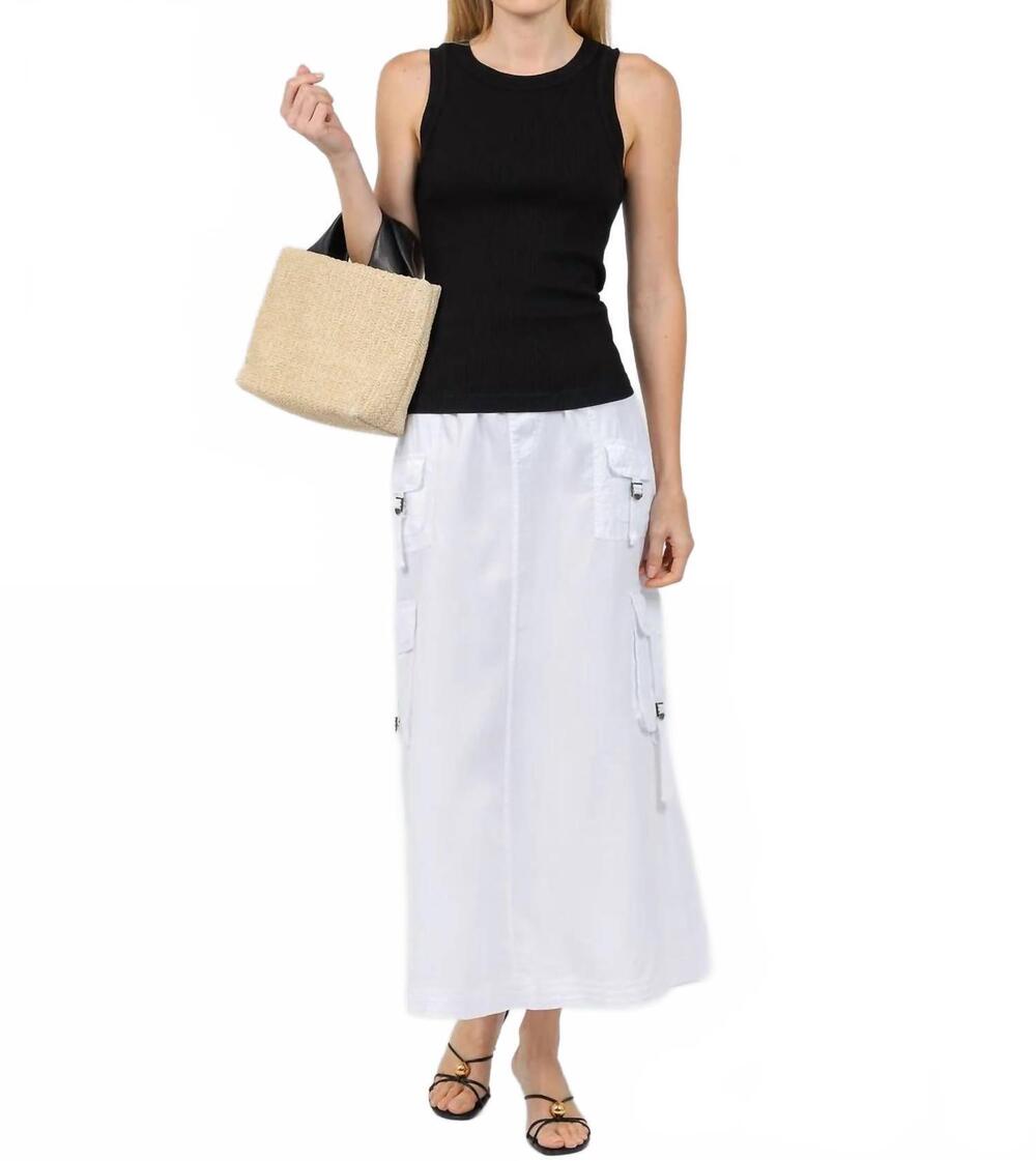 NEW WEARABLES kimo cargo maxi skirt in white